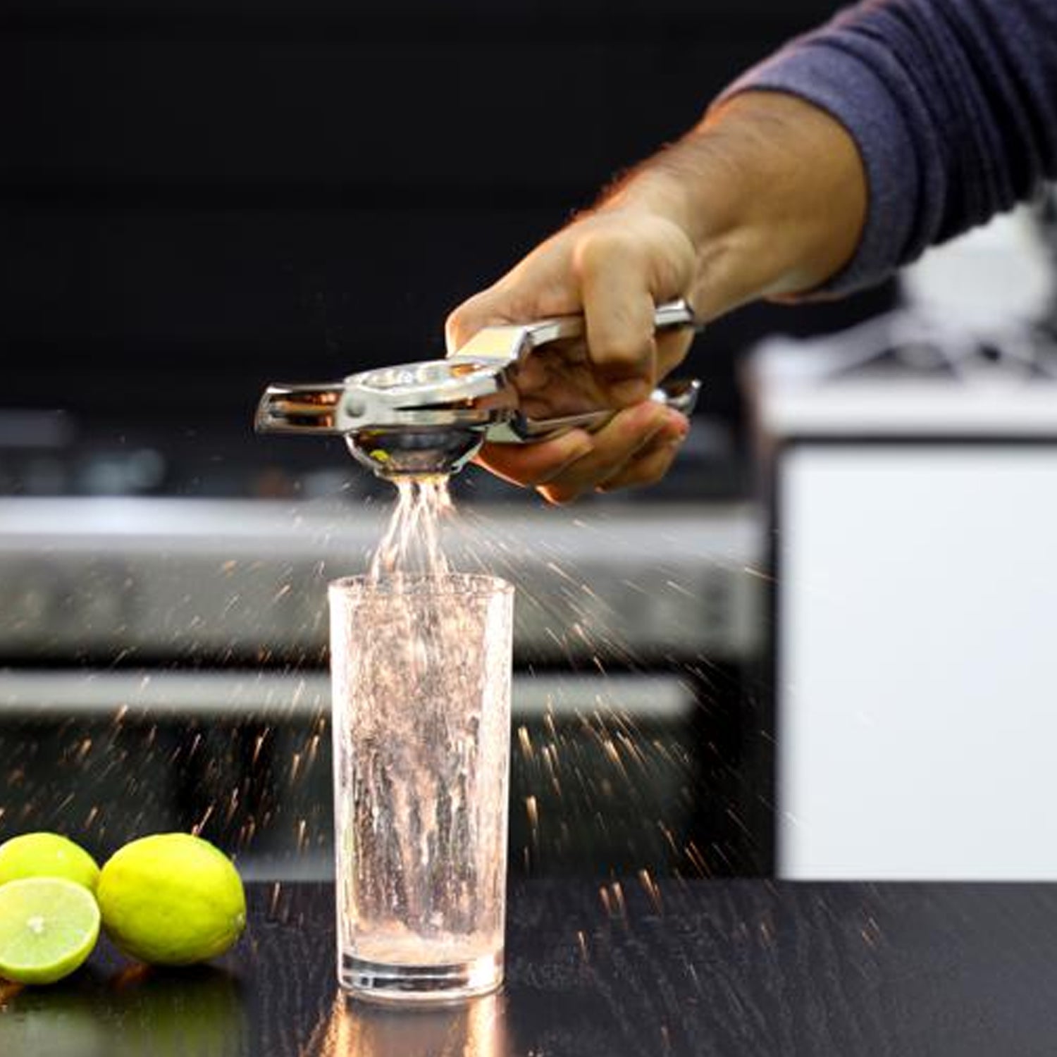 Stainless steel citrus squeezer. Stainless steel citrus squeezer.